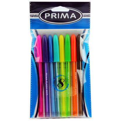 Picture of Prima Flash Ballpoint Pen, Set Of 8 Assorted Colors