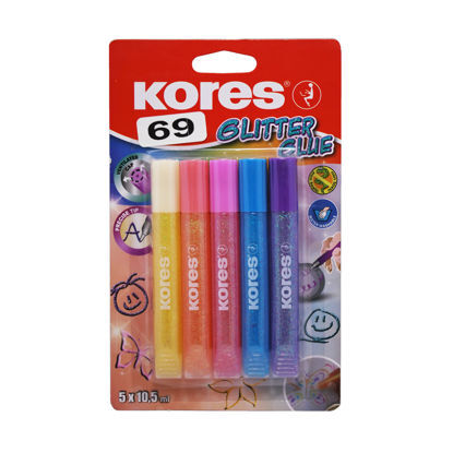 Picture of kores glitter glue 5 pieces 10.5 ml no:75001