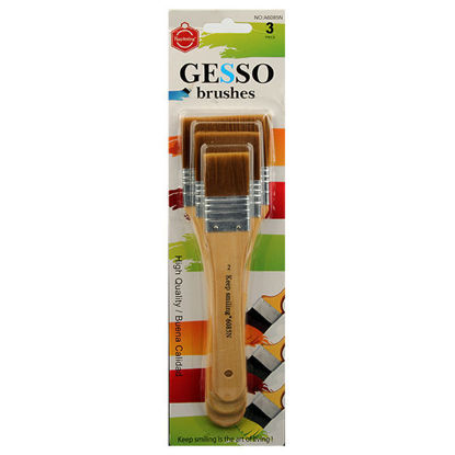 Picture of Keep Smiling Professional Gesso Brushes Flat Tip -3pcs - 2,4,6 A6085N