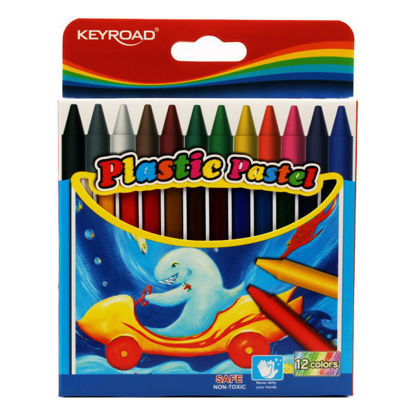 Picture of KeyRoad Wax Colors (Plastic Pastel) Washable, 12 Colors, Model: KR971478
