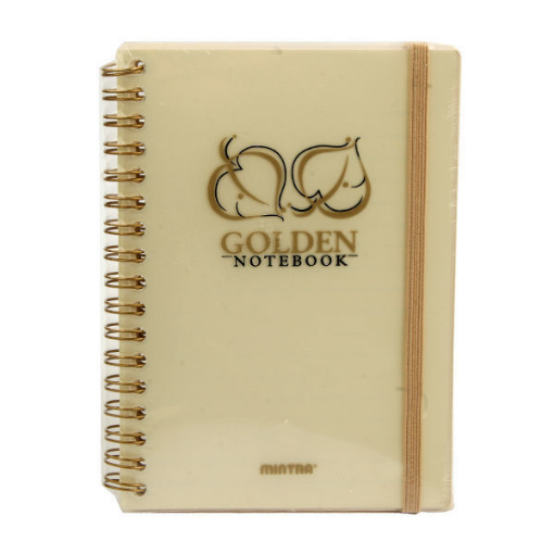 Picture of Golden Wirebound Notebook 80 gm 80 Sheets Lined A6 - Mintra