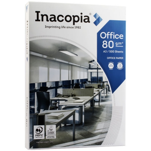 Picture of A package of office copy paper 80 grams 500 sheets A3 Inacopia Model A3500