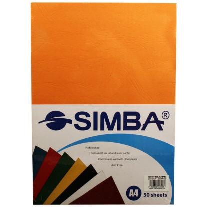Picture of SIMBA PHOTOCOPY PAPERS 200 GM 50 STREAKED PAPERS ANTILOPE ORANGE A4