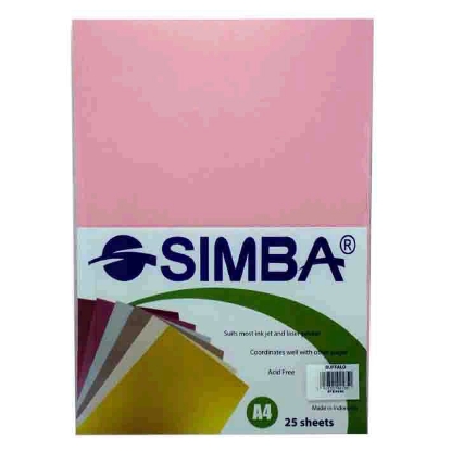 Picture of Color Copy Paper Pack - 25 Sheets, Pink Striped - A4 - Simba