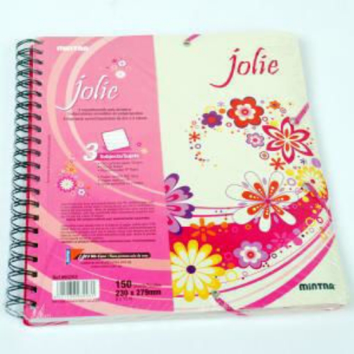 Picture of Jolly wire notebook 150 sheets 56 grams 3 dividers Mintra