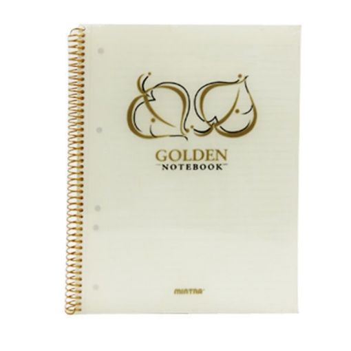 Picture of A4 Wire-Ruled Notebook 100 Sheets Gold and Silver Plastic Cover - Mintra