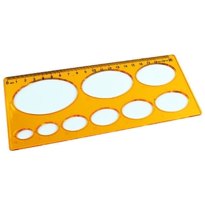 Picture of Oval template ruler, Honey Color, 20 cm - Ark