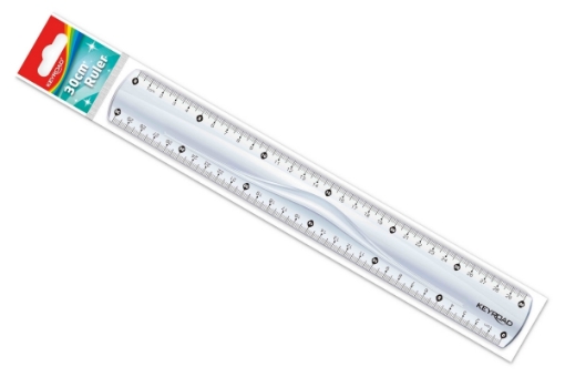 Picture of Plastic ruler rubber grip 30 Cm Keyroad Model KR971609