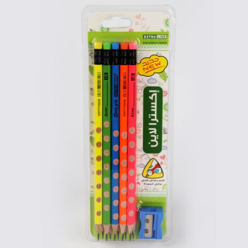 Picture of Triangle Pencil Set with eraser 10 Pieces + Sharpener – Extra Line EXT18089204103