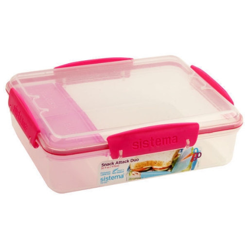 Imagen de Caja de Almuerzo de Plástico Rosa 975 ml - Sistema 21482