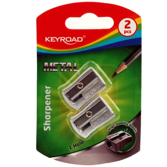 图片 金属削笔器，单孔金属刀片，卡装 2 个 – Keyroad 型号 KR970531