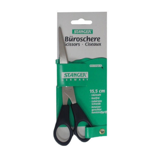 Picture of German Metal Office Scissors 15.5 cm Card - Stanger 340102