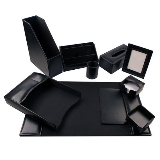 Bild von Büroset Leder 10 Teile Schwarz Mintra Modell 06197