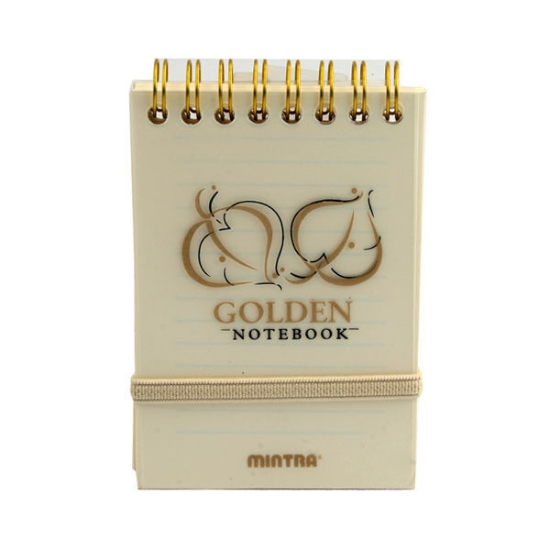 Image de Cahier à spirale Golden University, 80 feuilles A7, couverture en plastique - Mintra