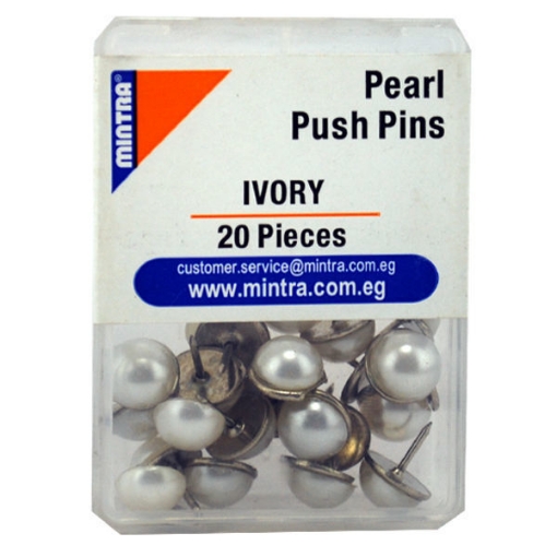 Picture of Colored Push Pins or Board Pins in the shape of pearl - Mintra 95649