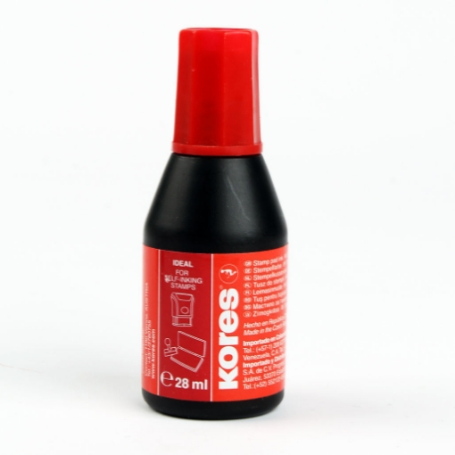 Picture of Stamp Ink, 28 ml Red, Kores Model 71328