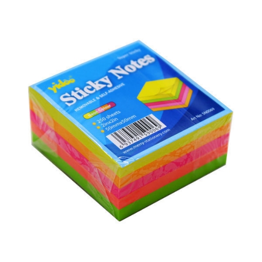 Imagen de Notas Adhesivas Yidoo 5 Colores 50 × 50 mm 250 Hojas Modelo SN0069