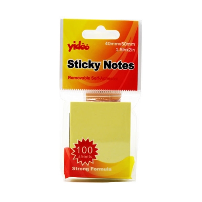 Picture of Sticky Notes Yellow 40×50 mm 100 Sheets - Yidoo