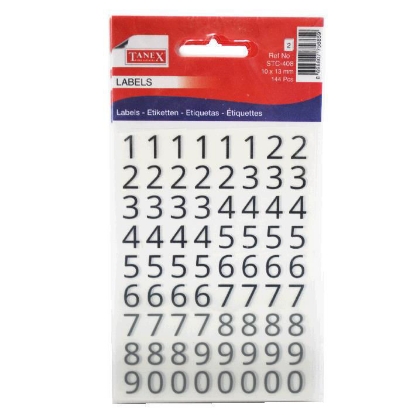 Picture of  Sticker - Tanex - Numbers - 72 Pcs - 2 Sheet - Model 408