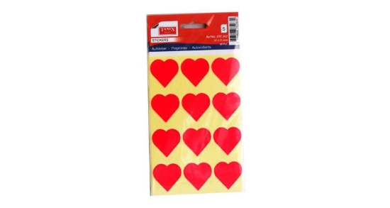 Picture of Children's Hearts Sticker 12 Pieces on 5 Sheets - Tanix