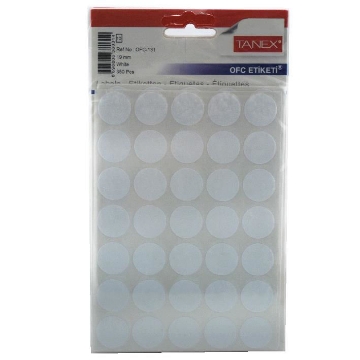 Show details for Adhesive Office Labels, White Round 19mm, 10 Sheets A5 x 35 Labels - Tanix OFC-131 Picture of Adhesive Office Labels, White Round 19mm, 10 Sheets A5 x 35 Labels - Tanix OFC-131