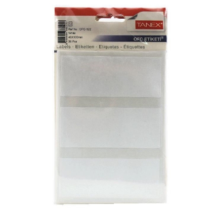 Picture of  Handwriting label, White Rectangular 10 Sheets 3 Rectangles, 100 x 48 mm A5 - Tanix OFC-122