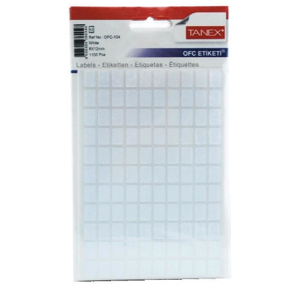Picture of HANDWRITING LABEL TANEX WHITE 10 SHEETS 12 × 8 MM A5 / 110 MODEL OFC-104 