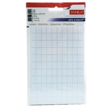 Show details for White Office Labels 10 Sheets A5, 110 Labels/Sheet 12 * 8 mm - Tanex OFC - 104 Picture of White Office Labels 10 Sheets A5, 110 Labels/Sheet 12 * 8 mm - Tanex OFC - 104