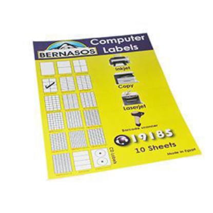 Picture of Computer Sticker, White 10 sheet 21 Rectangular, 70 x 42.3 mm - Bernasos