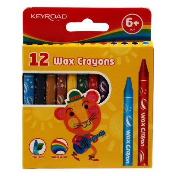 Picture of Keyroad Wax Crayons, 12 Colors, 8mm, Non-Toxic, Model KR971303