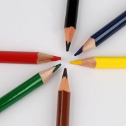 Image de Crayons en bois, triangle, Set de 6 couleurs, Kores No. 93306