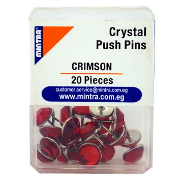 Show details for Mintra Office Pins Plastic Box - Crystal Crimson - 20 Pins Model 95667 Picture of Mintra Office Pins Plastic Box - Crystal Crimson - 20 Pins Model 95667