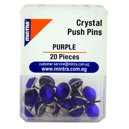 Picture of Set of Crystal Push Pins 20 Pieces Purple 13, 24g - Mintra 9584