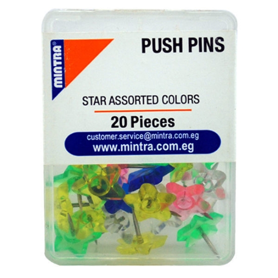 Picture of Mintra Office Pins Plastic Box Colors 20 Pins - Model 94358
