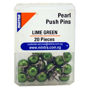 Show details for Mintra Office Pins Plastic Box - Pearl Lemon Green - 20 Pins Model 95663 Picture of Mintra Office Pins Plastic Box - Pearl Lemon Green - 20 Pins Model 95663