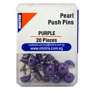 Show details for Mintra Office Pins Plastic Box - Pearl Purple - 20 Pins Model 95655 Picture of Mintra Office Pins Plastic Box - Pearl Purple - 20 Pins Model 95655