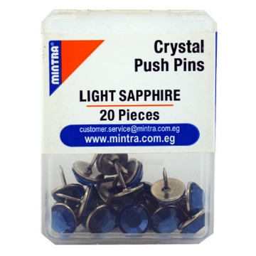 Show details for Crystal Push Pin 20 Pieces Light Sapphire Color, 24g - Mintra 95 Picture of Crystal Push Pin 20 Pieces Light Sapphire Color, 24g - Mintra 95