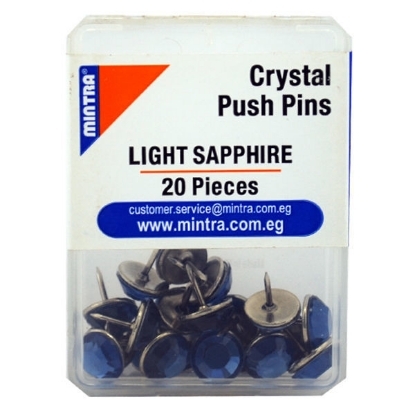 Picture of Crystal Push Pin 20 Pieces Light Sapphire Color, 24g - Mintra 95