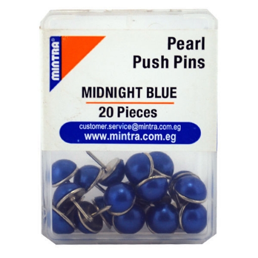 Picture of Mintra Office Pins Plastic Box - Dark Blue - 20 Pins Model 95660