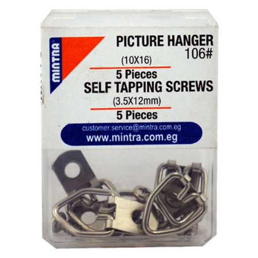 Picture of 5 Pieces Metal Hanger 10*16 + 5 Pieces Screw 3.5*21 mm – Mintra 106