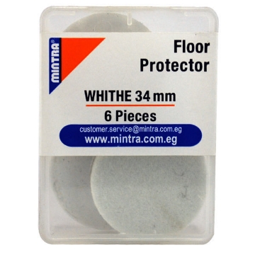Show details for Round floor protector, White Color 34mm 6 Pieces - Mintra Picture of Round floor protector, White Color 34mm 6 Pieces - Mintra