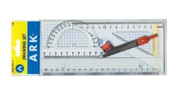 Show details for Geometric set, 4 Pieces (Triangle + Ruler 20cm + Protractor + Geometric Compass) - Ark 0233 Picture of Geometric set, 4 Pieces (Triangle + Ruler 20cm + Protractor + Geometric Compass) - Ark 0233