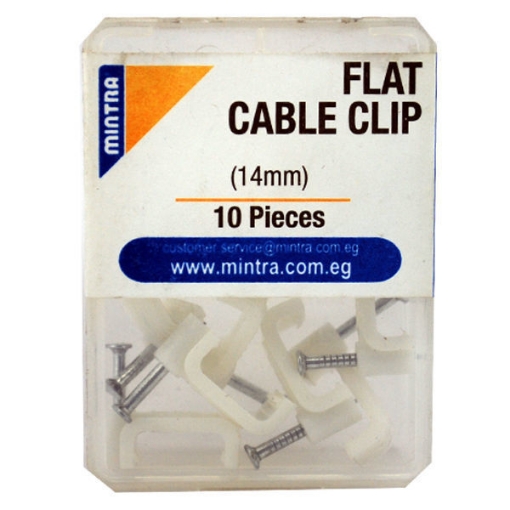 Picture of Square Plastic Cable Clips Pack F14, 10 Pieces - Mintra 94458