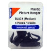 Picture of Plastic Hanger Pack of 4 Hangers + 4 Nails Medium Black - Mintra