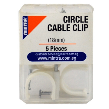 Agrandir l'image de Pack de 5 Clips de Câble Ronds en Plastique F18 - Mintra 94460 Image de Pack de 5 Clips de Câble Ronds en Plastique F18 - Mintra 94460