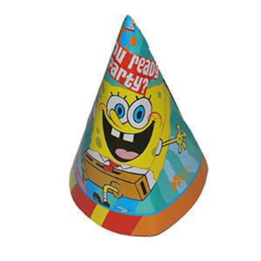 Picture of Party Hat Small SpongeBob Cartoon Birthday in Multiple Colors