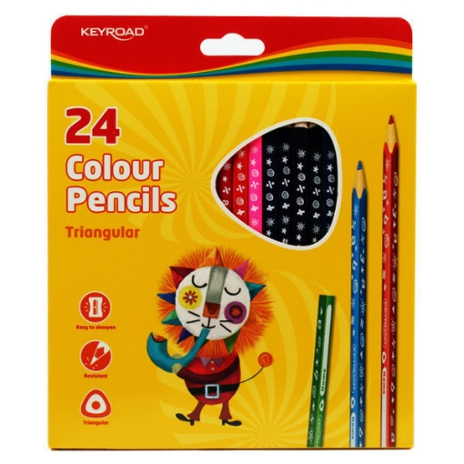 Imagen de Set de Lápices de Colores de Madera Médica con Punta Triangular 24 Colores - Keyroad Modelo KR971277