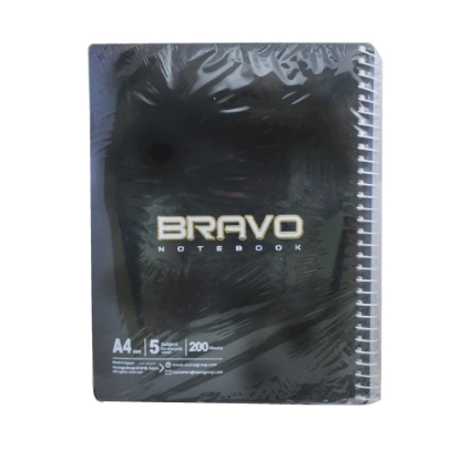 Picture of Notebook plastic wire 200 Sheet 5 dividers A4 Bravo