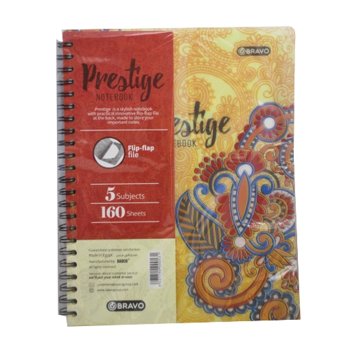 Picture of wire notebook plastic 160 sheets A4 prestige