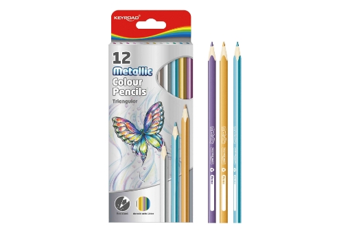 Picture of Wooden Pencils 12 colors Metallic Keyroad Model KR971756